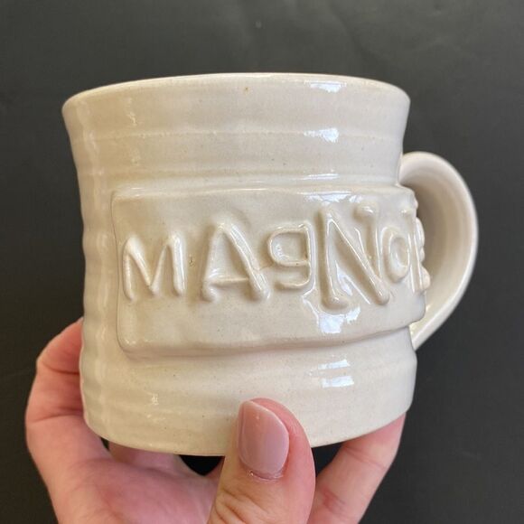 MAGNOLIA Coffee Mug Stoneware Hand Made Black Oak Art Magnolia Market Waco Texas - Picture 2 of 12